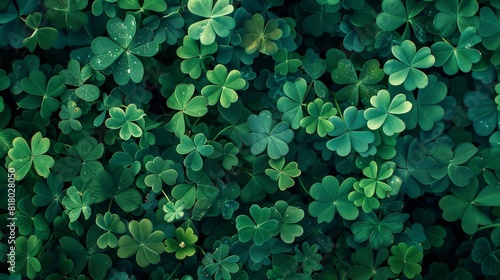 Green clover, often seen as a symbol of luck and St Patricks Day photo
