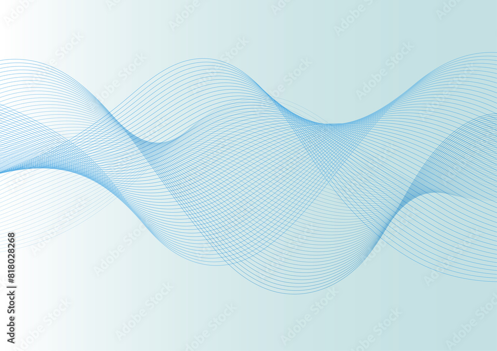Fototapeta premium Soft blue Wave Abstract Background