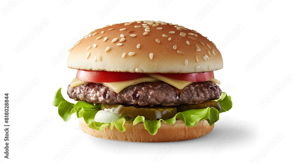 Fresh tasty burger isolated on white background Fresh tasty burger isolated on white background