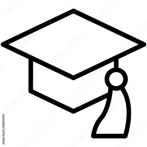 mortar board line icon
