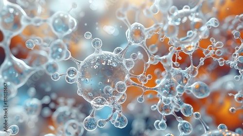 Digital rendering shows molecules forming complex shapes, highlighting nanotech's promise.