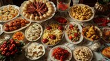 Large group of old food photos  