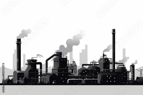 metallic finish flat design side view industrial theme animation black and white photo