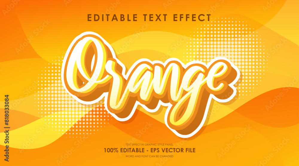 Editable Orange 3D Text Effect