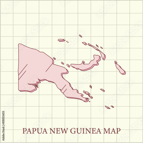 vector regions map of  Papua New Guinea