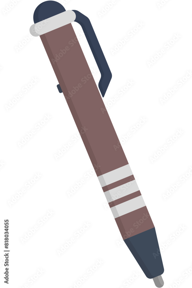 Ballpoint pen flat illustration isolated on white background. Ballpoint pen flat illustration isolated on white background.