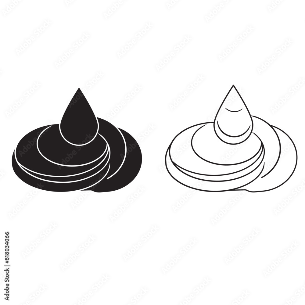 Fototapeta premium creamy swirl set. Whipped cream, mousse. Strawberry, chocolate, vanilla and caramel cream. Dessert illustration in cartoon flat style. Food icons. Vector