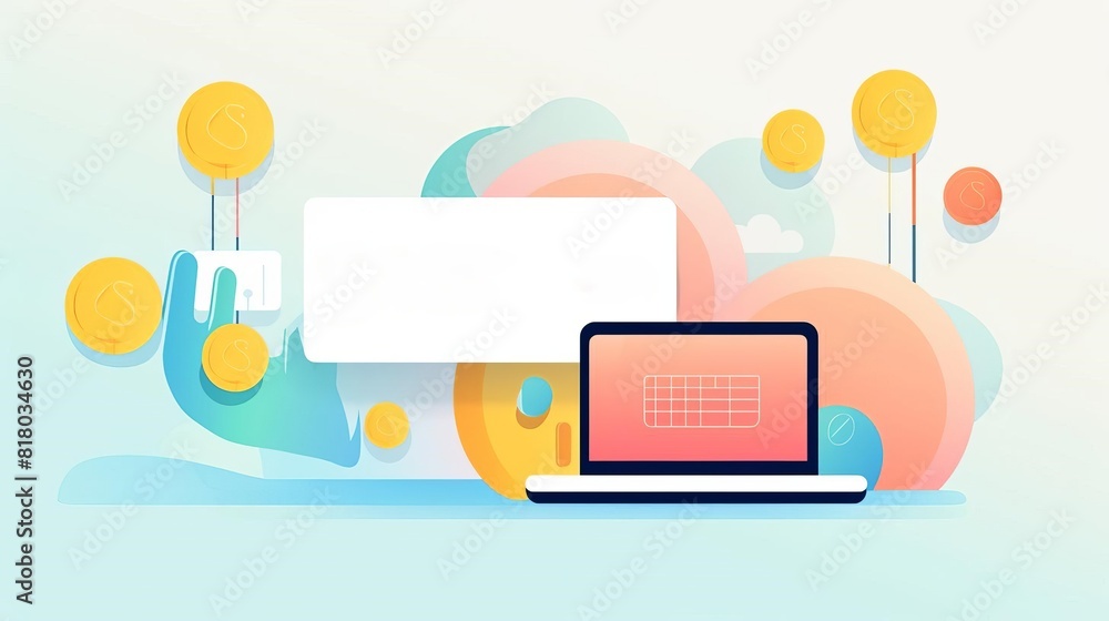 payment gateway flat design front view secure transaction theme cartoon drawing colored pastel payment gateway flat design front view secure transaction theme cartoon drawing colored pastel