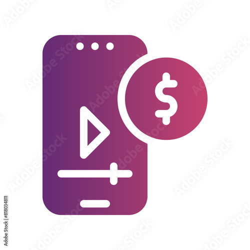 monetization flat gradient icon