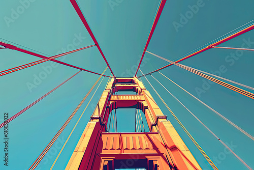 Iconic Crossing - Golden Gate Bridge Illustration