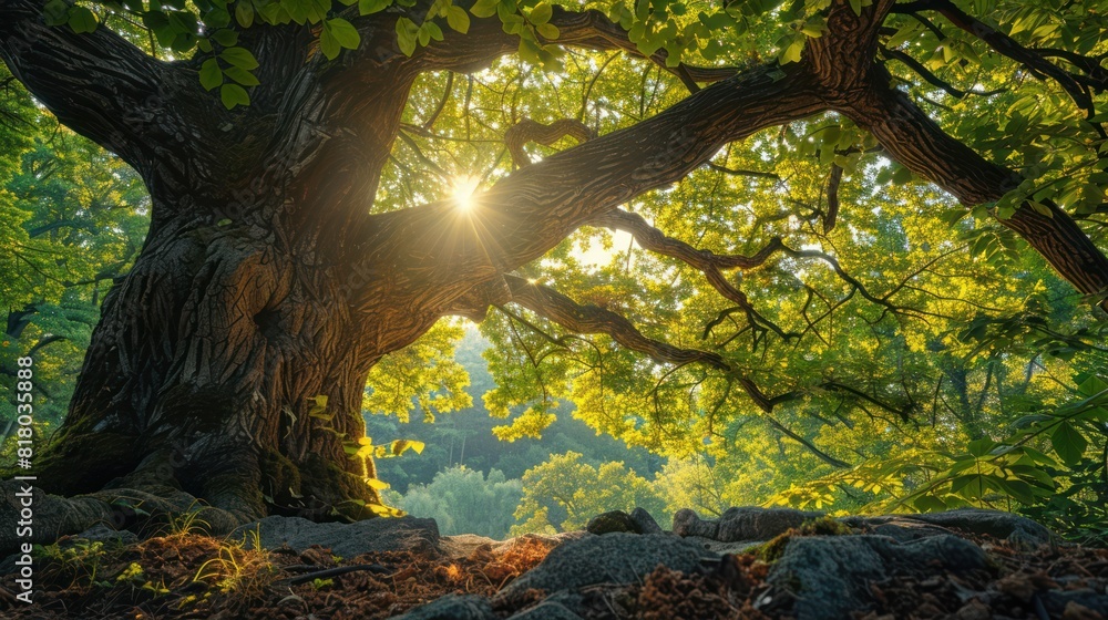 Nature's Majesty: Oak Tree Crown in the Wilderness Nature's Majesty: Oak Tree Crown in the Wilderness