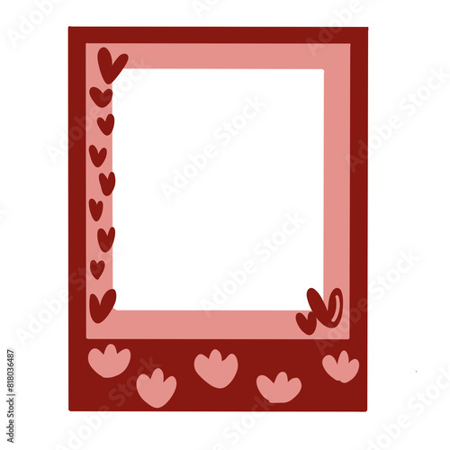 frame with red and white background