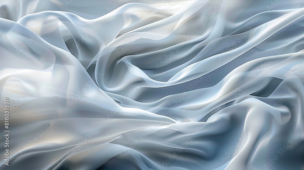 Obraz premium Abstract Texture of Flowing White and Silver Fabric