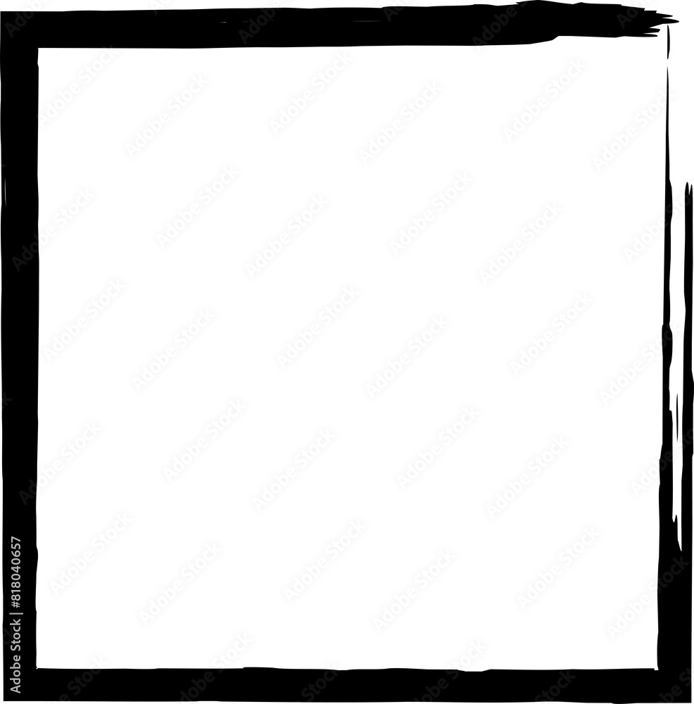 Square frames brush strokes. Set of design elements Square frames brush strokes. Set of design elements