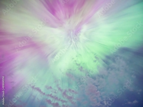 dramatic Aurora Borealis Corona in the night sky