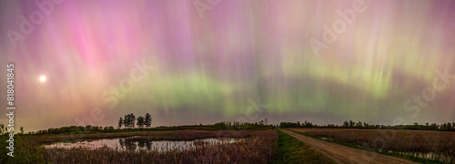Dramatic Aurora Borealis in the night sky
