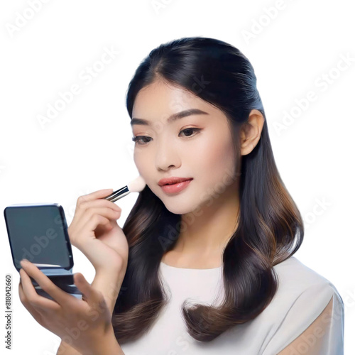 womans makeup face woman testing cosmetics beautiful face for makeup png transparent background