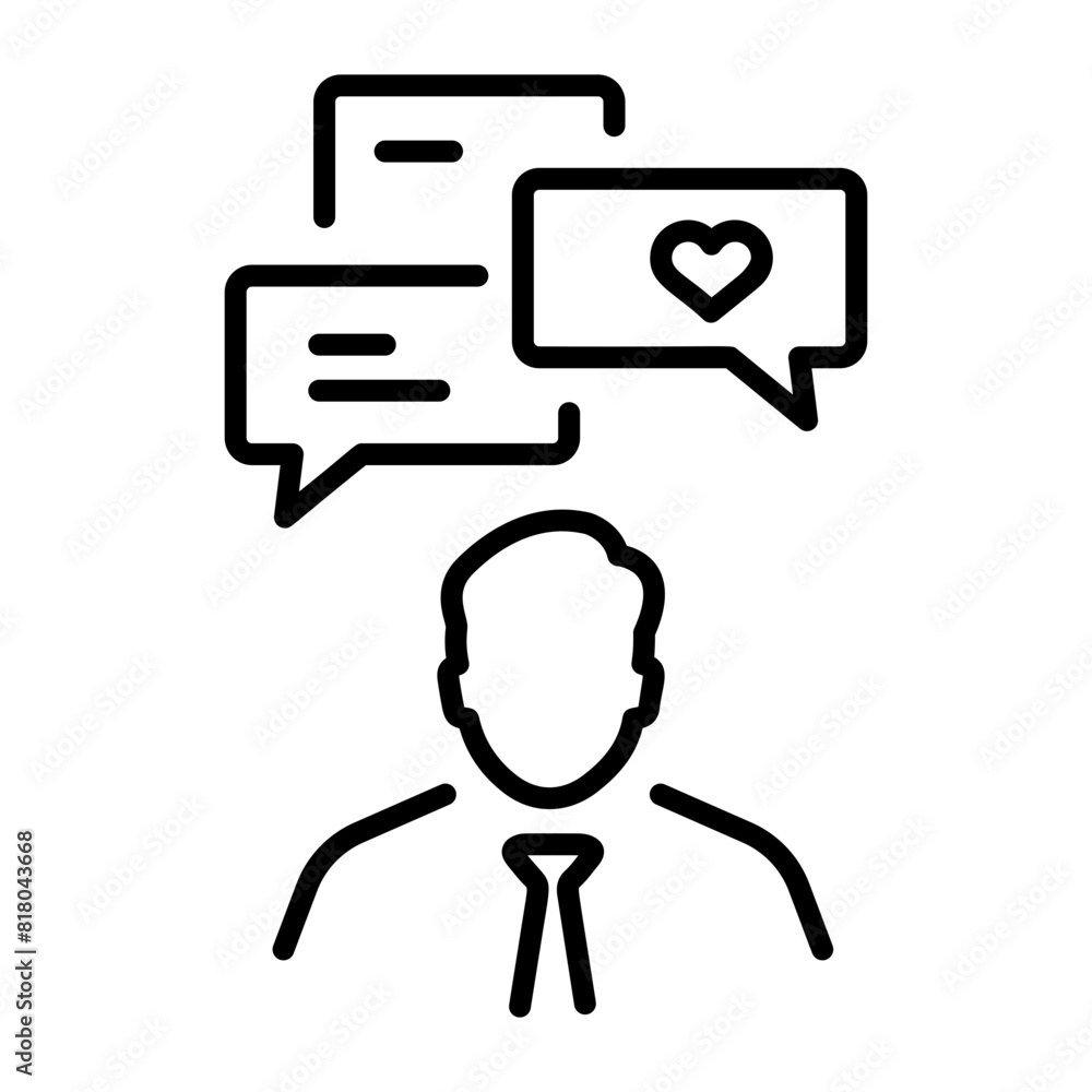 Trendy linear icon depicting customer opinion Trendy linear icon depicting customer opinion