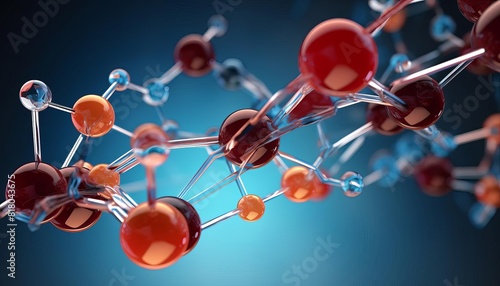 Create an illustration of a detailed molecular structure analysis, highlighting bonds and molecular geometry. photo