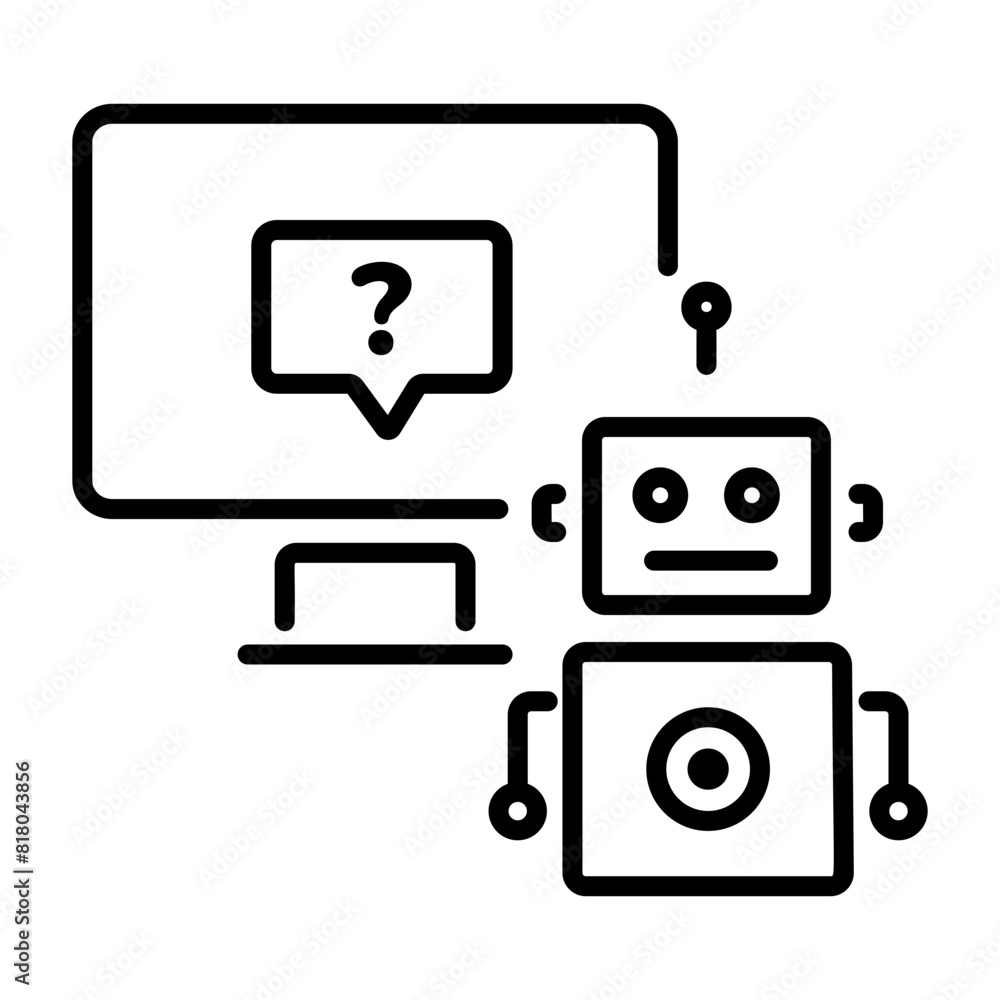 Here’s a linear icon of a virtual assistant Here’s a linear icon of a virtual assistant