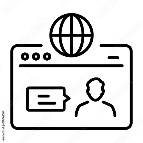 Modern linear icon of a customer portal 