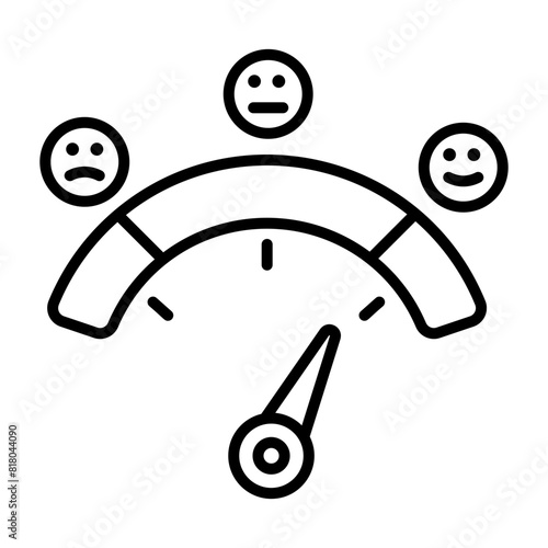 Editable linear icon of customer satisfaction level 