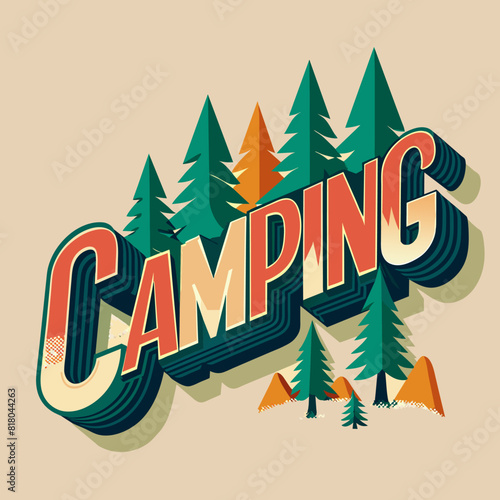 a poster for the camping club that says camping in the forest.