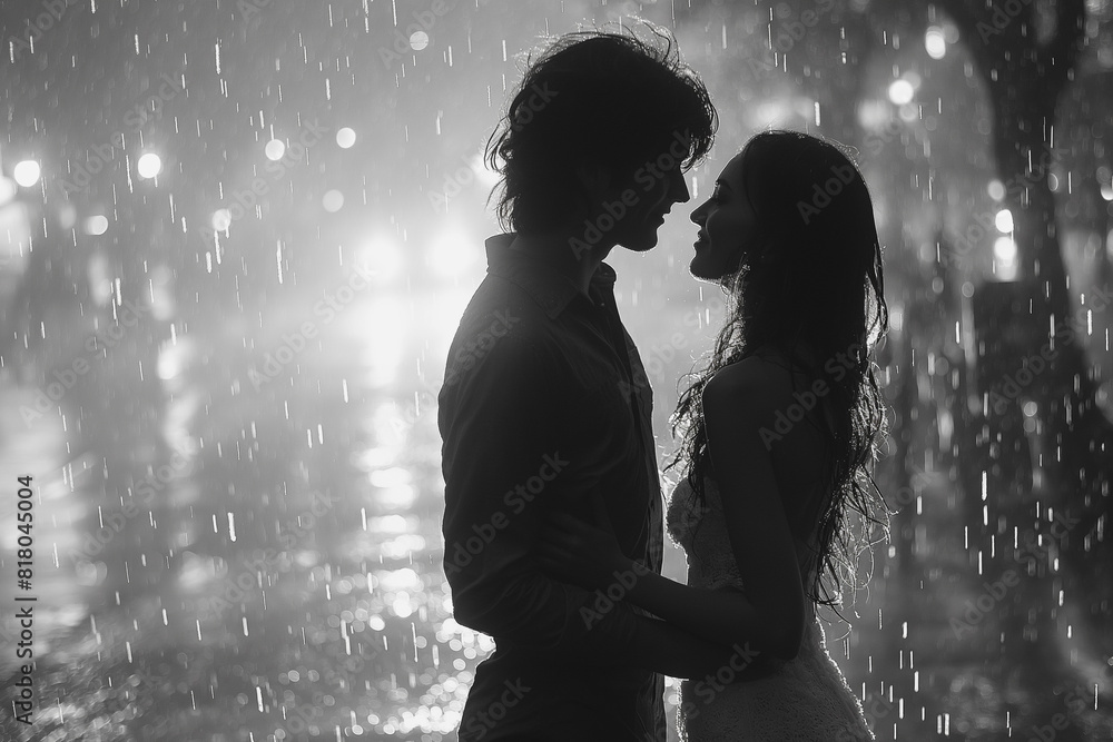 A couple is kissing in the rain. Chasing love, and the feelings dream of to fill the void of loneliness. A couple is kissing in the rain. Chasing love, and the feelings dream of to fill the void of loneliness.