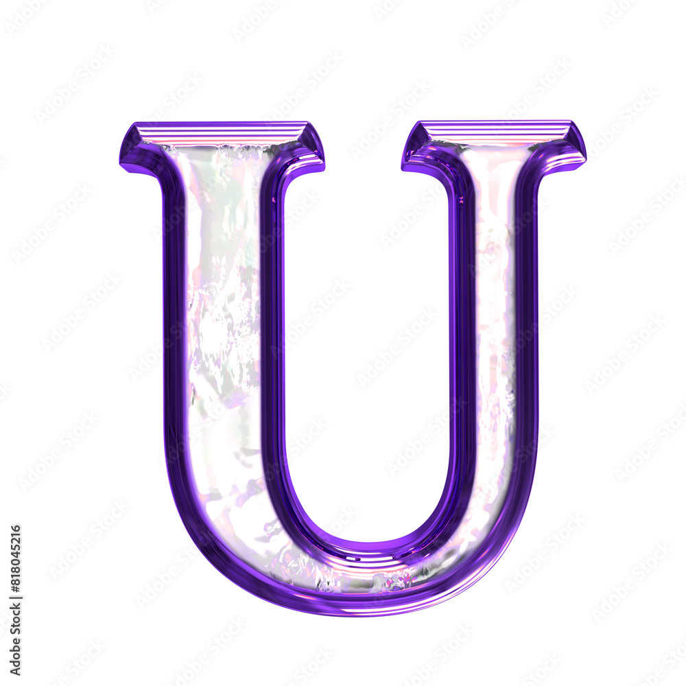 Ice symbol in a purple frame. letter u Ice symbol in a purple frame. letter u