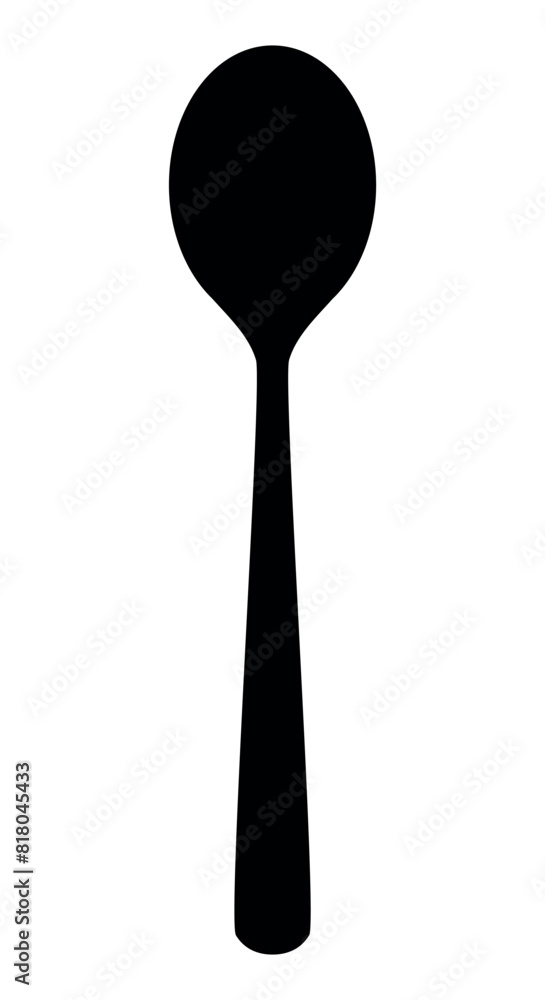 spoon silhouette shape, black and white vector illustration of cutlery utensil spoon silhouette shape, black and white vector illustration of cutlery utensil