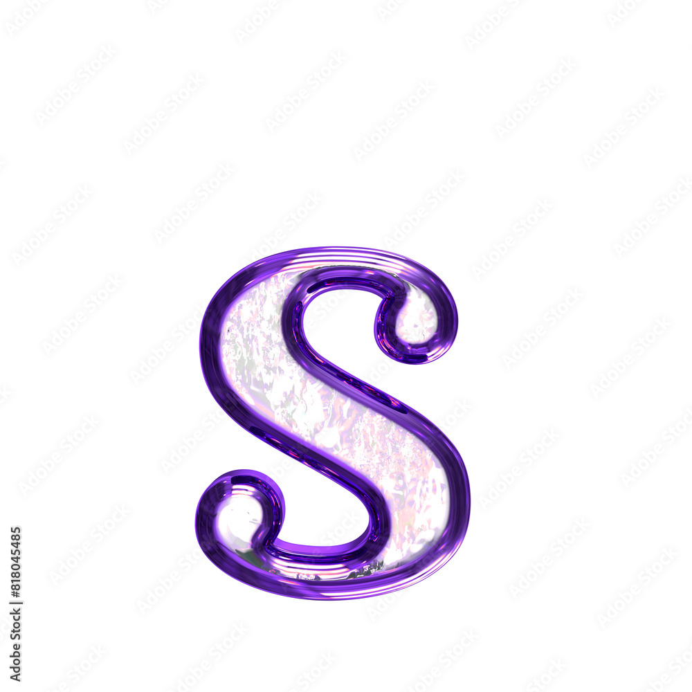 Fototapeta premium Ice symbol in a purple frame. letter s