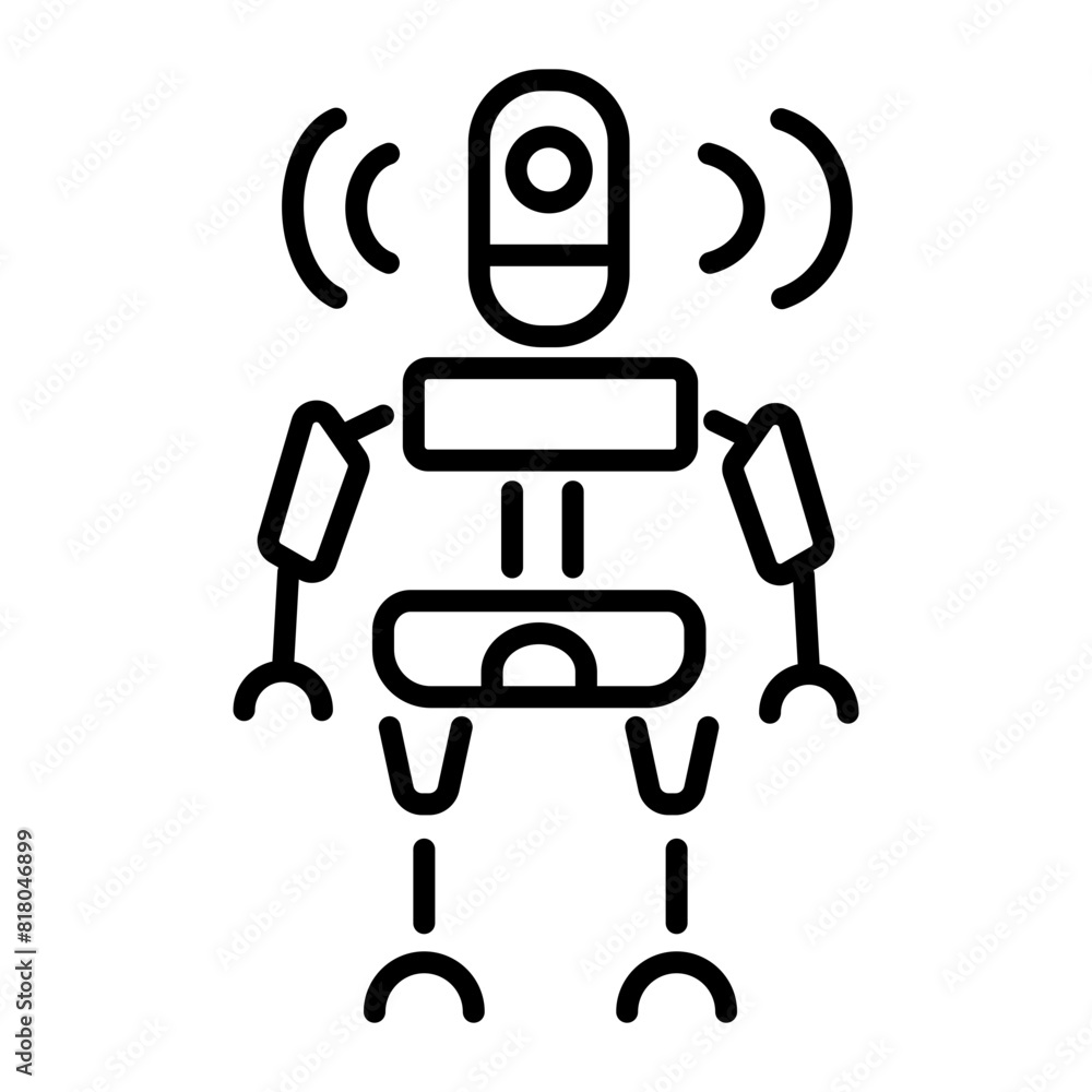 Download line style icon of a smart robot Download line style icon of a smart robot
