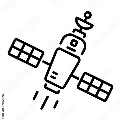 Scalable linear icon of an artificial satellite 