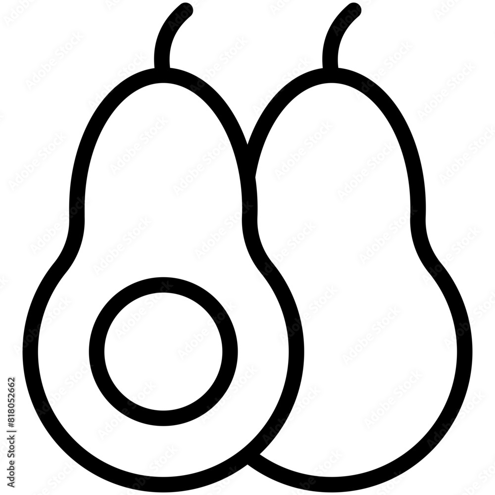 avocado line icon