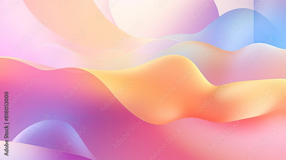Fototapeta premium Soft gradient background with floating abstract shapes