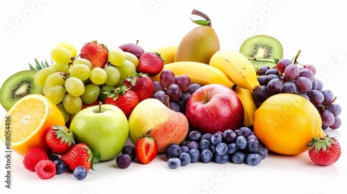 A variety of fruits are arranged in a visually appealing way.