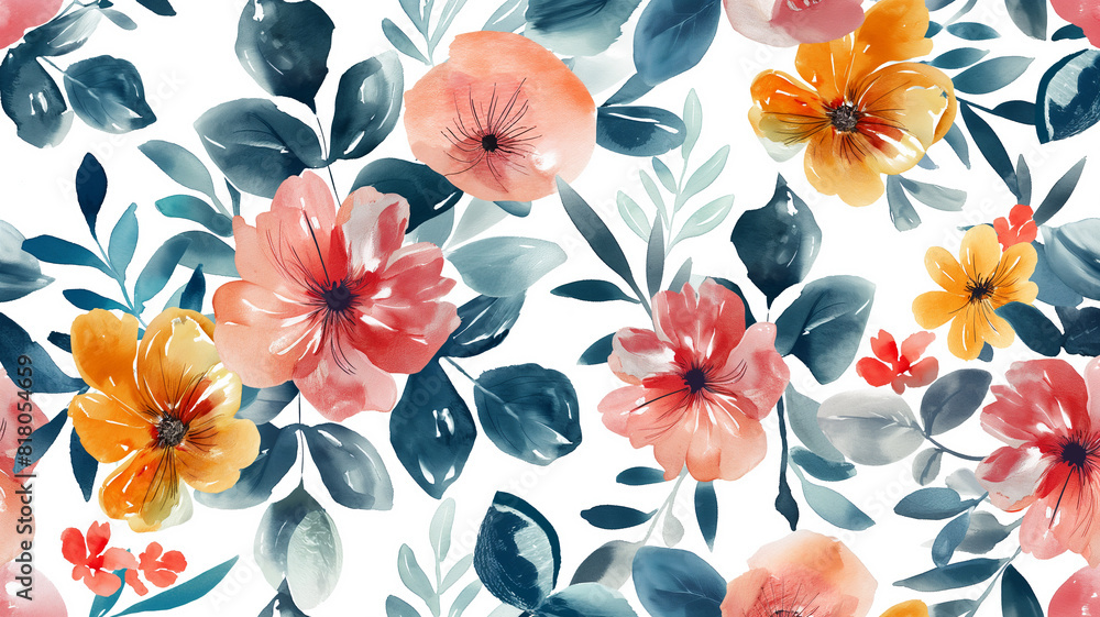 ilustración estilo acuarelas sobre flores del campo fondo blanco ilustración estilo acuarelas sobre flores del campo fondo blanco
