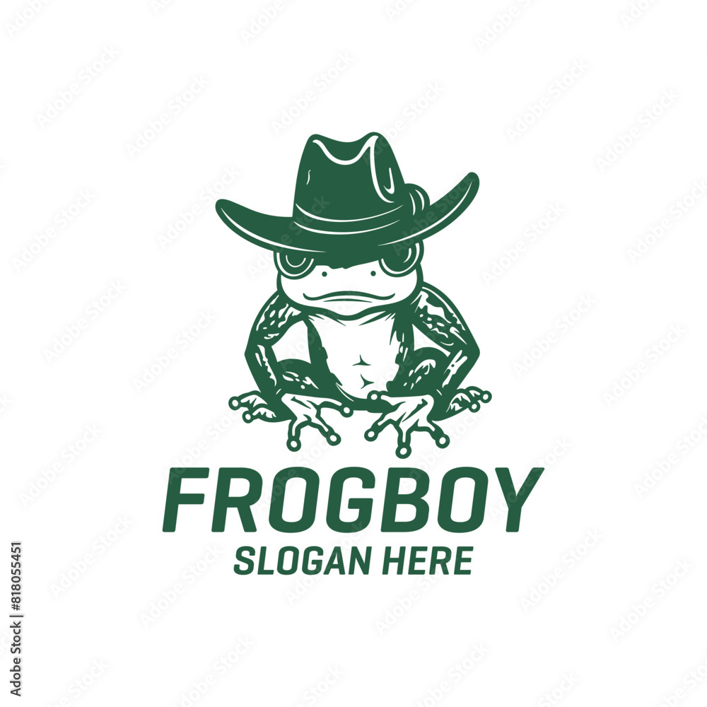 Cool frog vector logo illustration Cool frog vector logo illustration