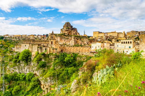 View of the ancient town of Matera  Sassi di Matera in Basilicata  southern Italy