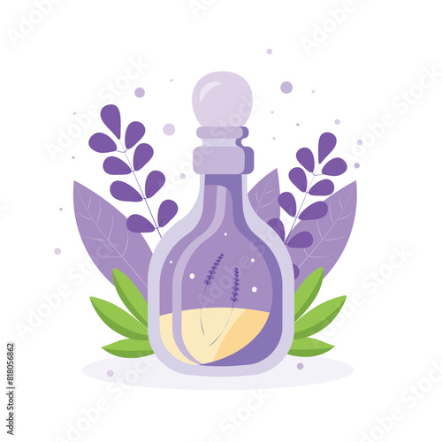 Vector illustration of lavender essential oil