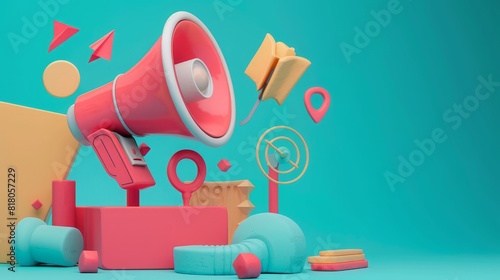 Digital marketing online advertising content strategy solid color background
