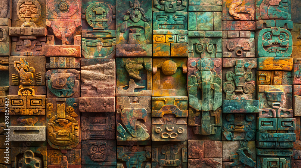 Fototapeta premium MURAL 3D CULTURA MAYA