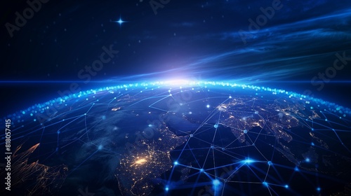 digital world globe  concept of global network and connectivity on Earth  high-speed data transfer and cyber technology  information exchange and international telecommunication