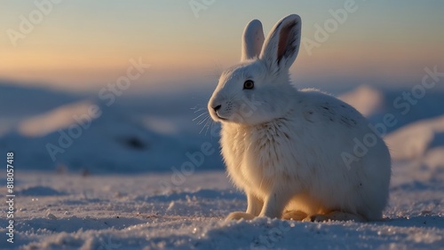 Arctic Hares Blending with the Snow