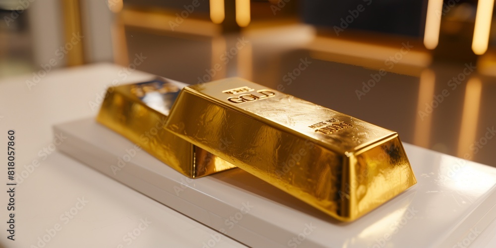 bars of gold on a table in the bank for investments bars of gold on a table in the bank for investments