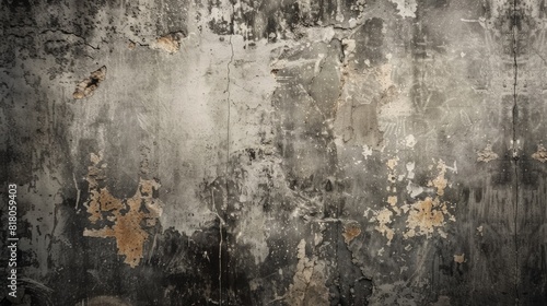 Dirty Concrete. Dark Grunge Texture Wall with Old Paint and Stone Background