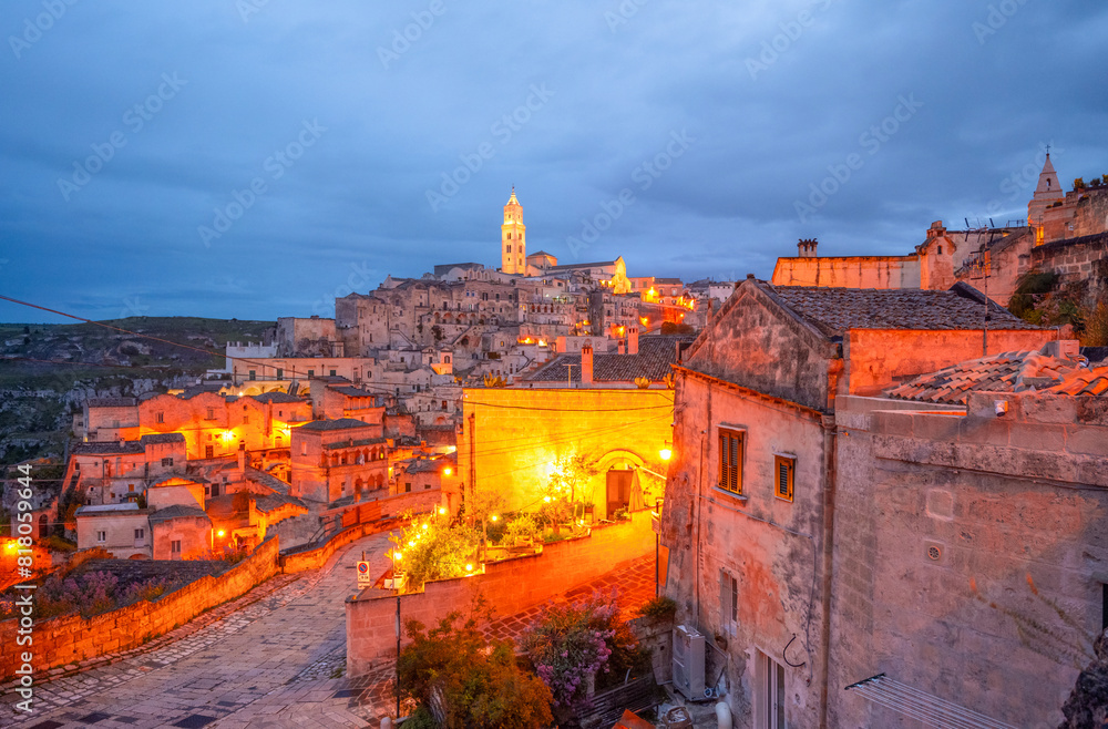 View of the ancient town of Matera, Sassi di Matera in Basilicata, southern Italy View of the ancient town of Matera, Sassi di Matera in Basilicata, southern Italy