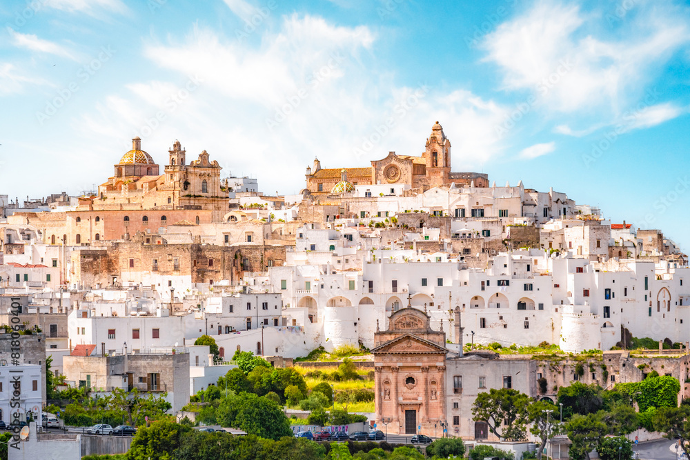 Obraz premium Ostuni white town skyline, Brindisi, Apulia Italy. Europe.