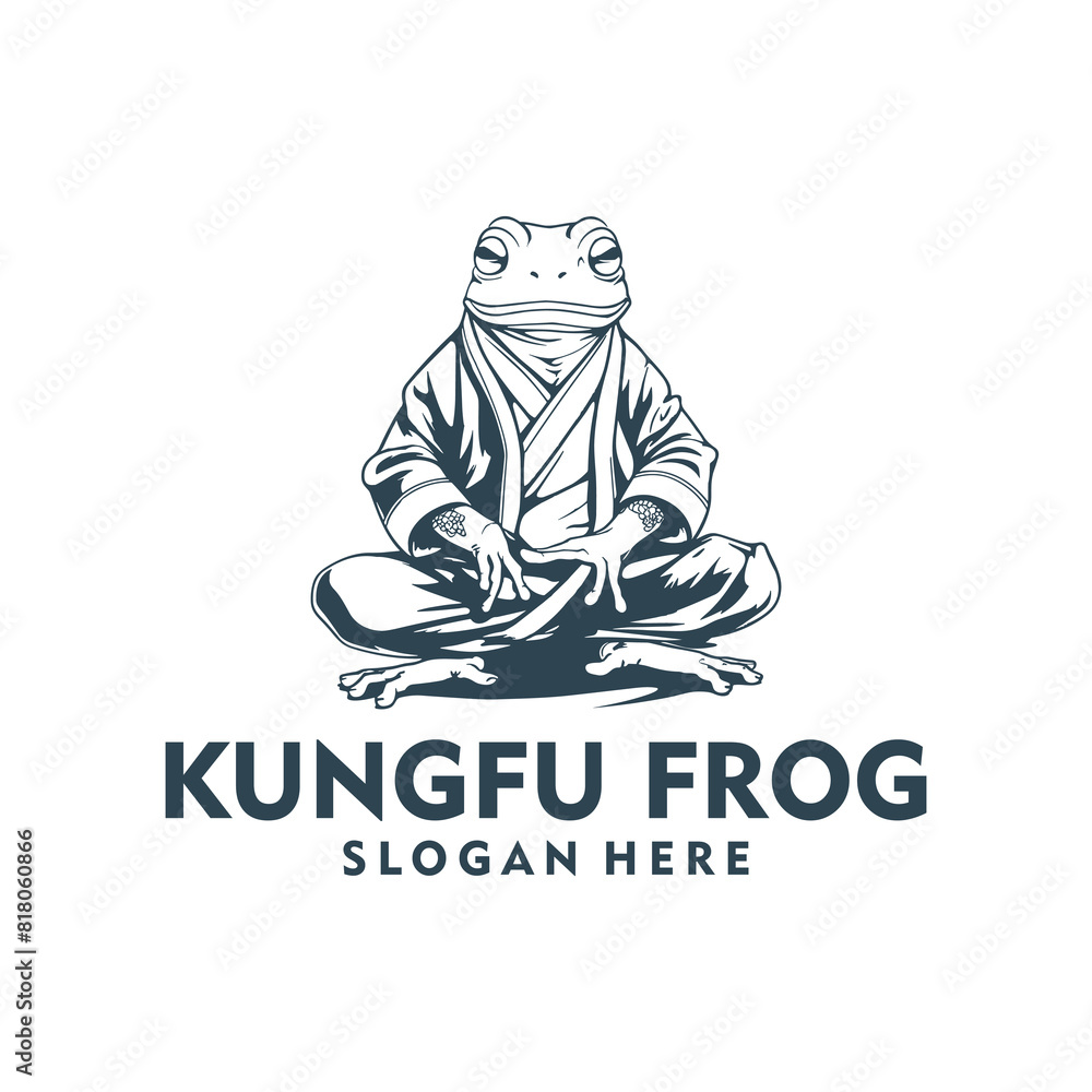 Kungfu frog logo vector illustration Kungfu frog logo vector illustration