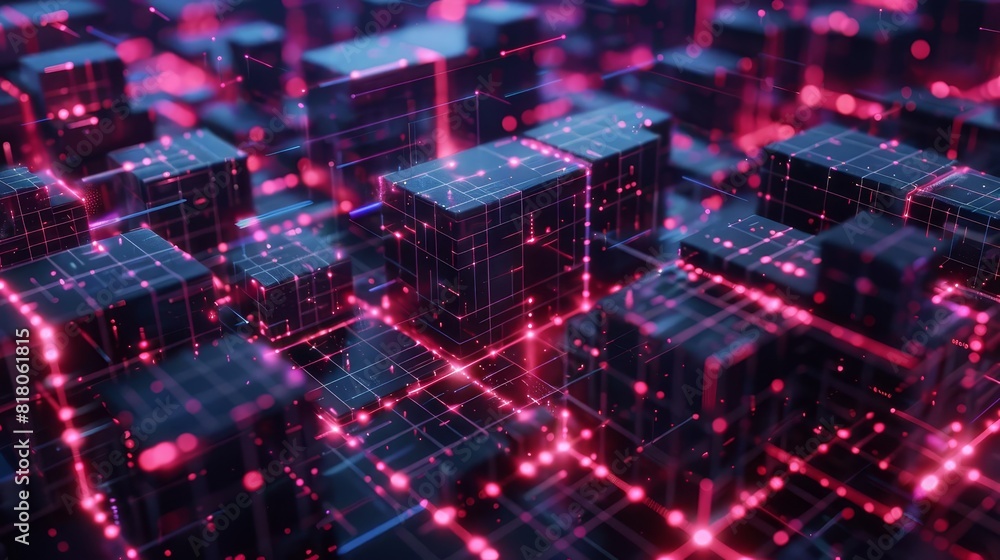futuristic cyber security concept interlocking geometric encryption grid 3d futuristic cyber security concept interlocking geometric encryption grid 3d